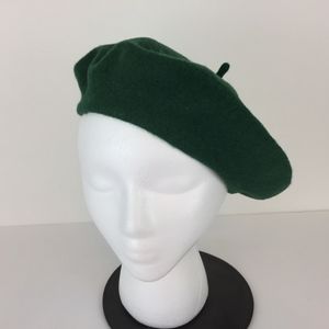 Women's French Beret 100% Wool Green Hat NWT B317P